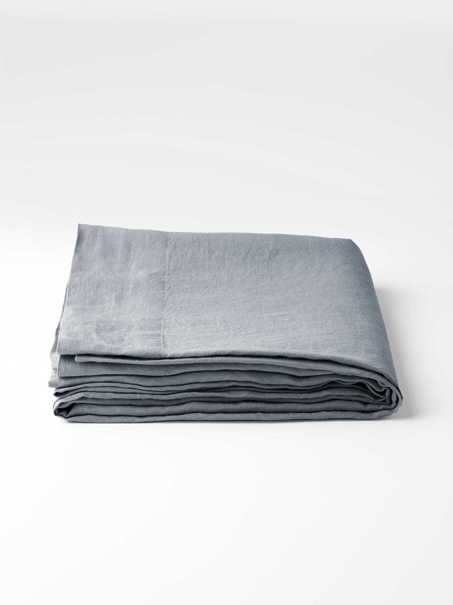 Evie Stonewash Organic Cotton Sheet Set in Washed Denim