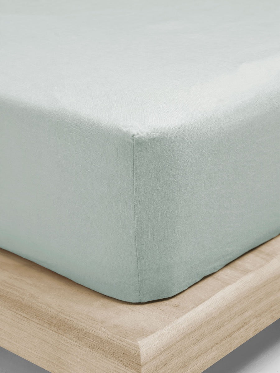 Evie Stonewash Organic Cotton Sheet Set in Mist