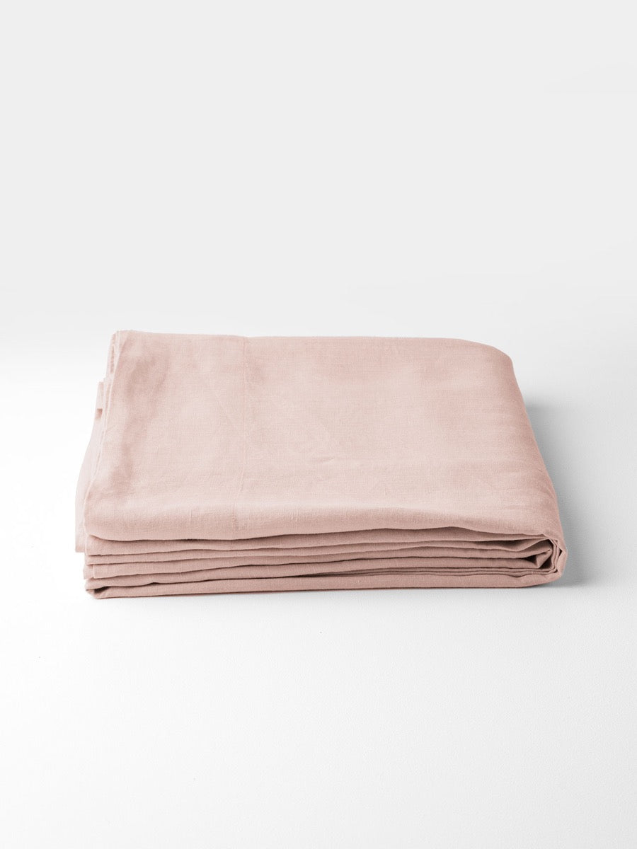 Evie Stonewash Organic Cotton Sheet Set in Blush Pink
