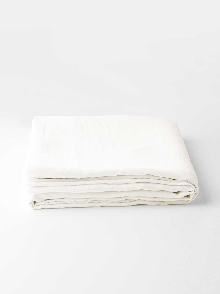 Evie Stonewash Organic Cotton Sheet Set in Cloud White