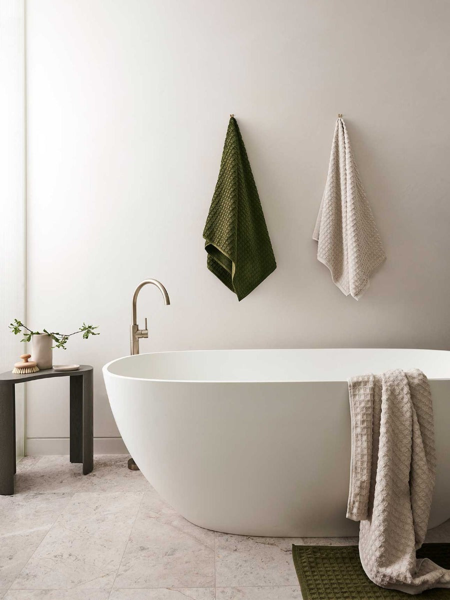 Waffle Bath Mat in Khaki