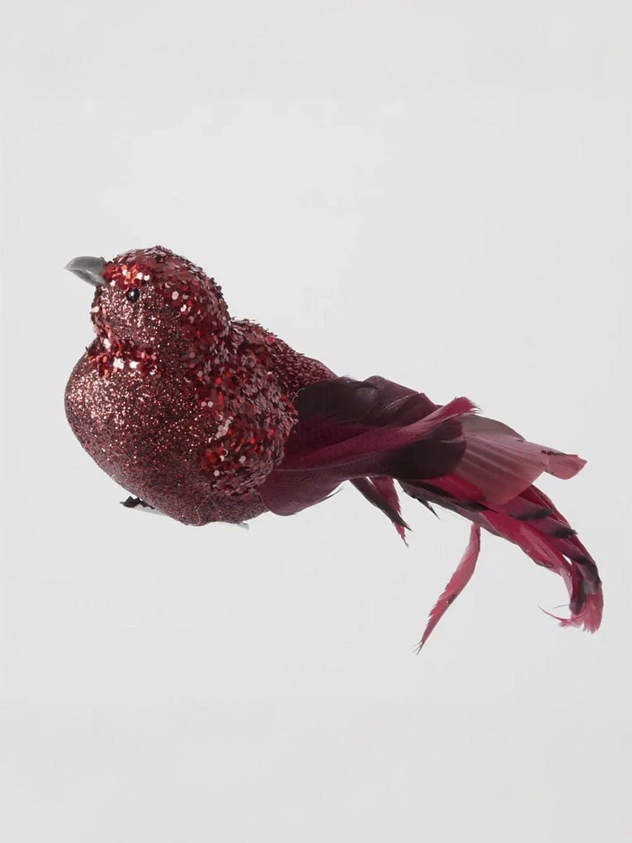 Calypso Glitter Bird in Red - Set of 3