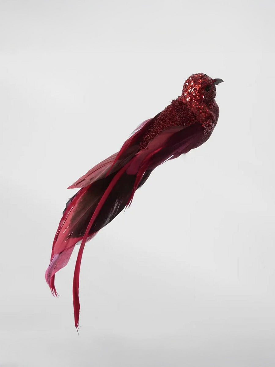 Calypso Glitter Bird in Red - Set of 3