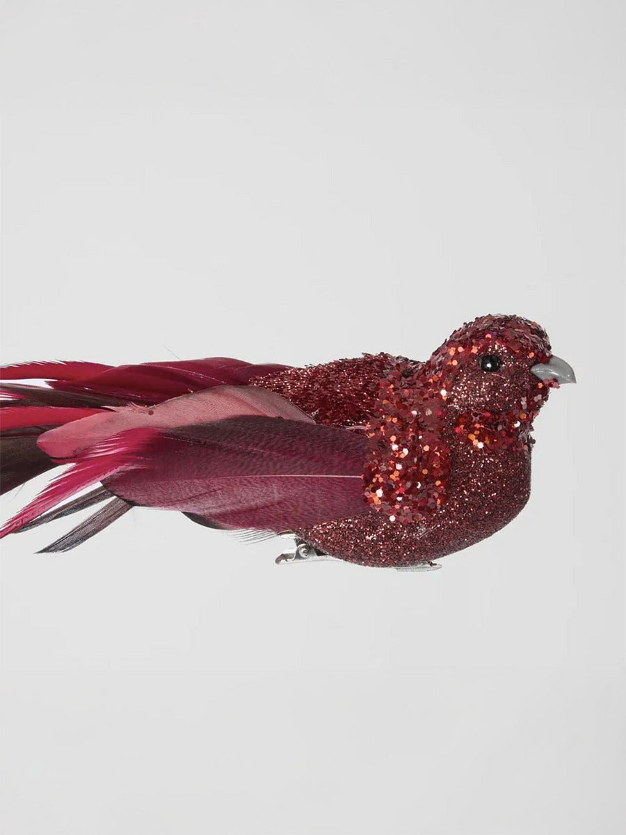 Calypso Glitter Bird in Red - Set of 3