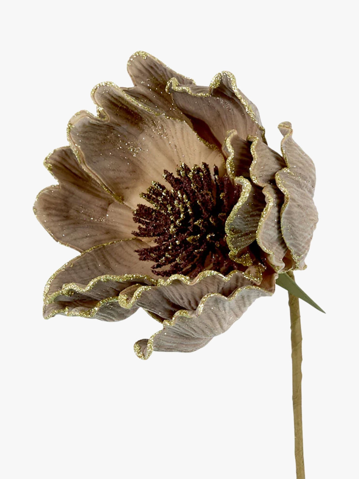 Glitter Peony Stem in Bronze