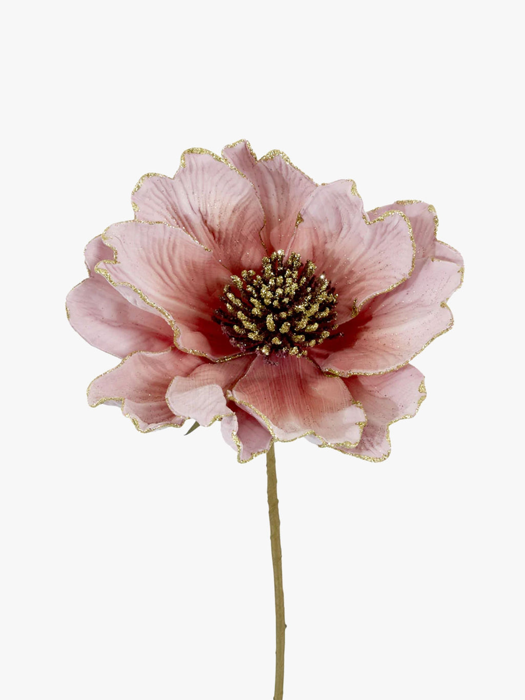 Glitter Peony Stem in Pink