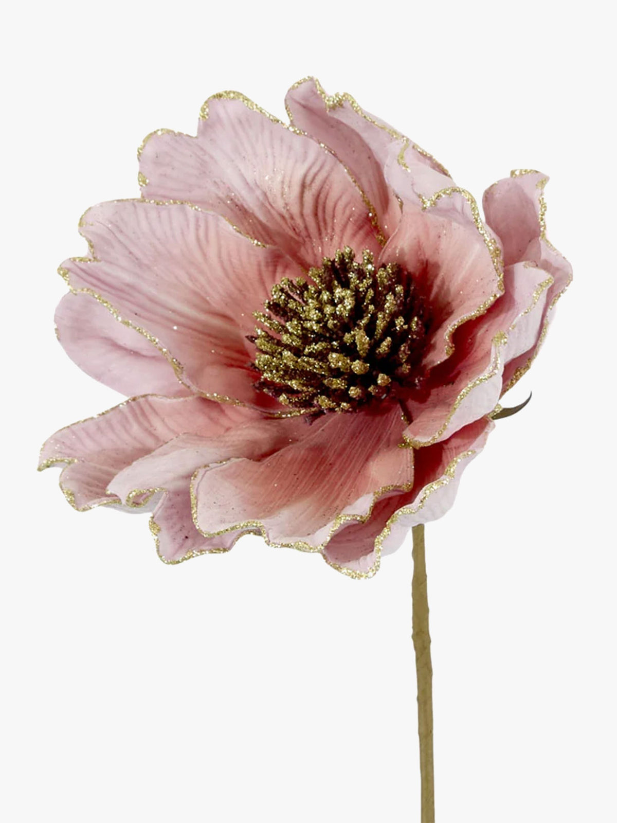 Glitter Peony Stem in Pink