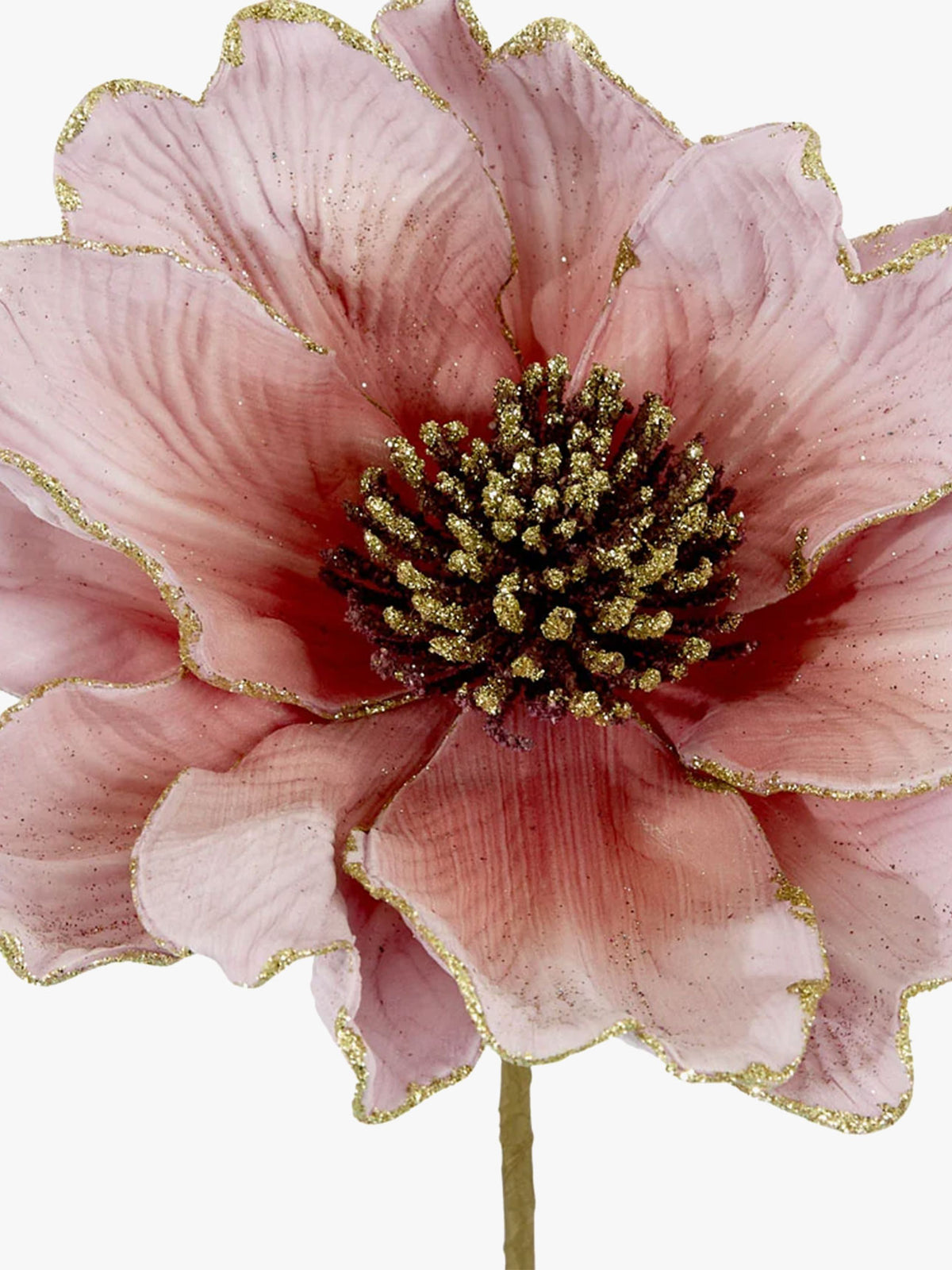 Glitter Peony Stem in Pink