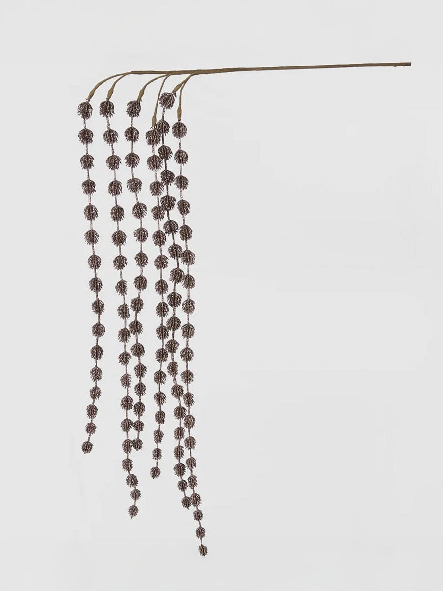 Hanging Botanical Stem in Copper Glitter