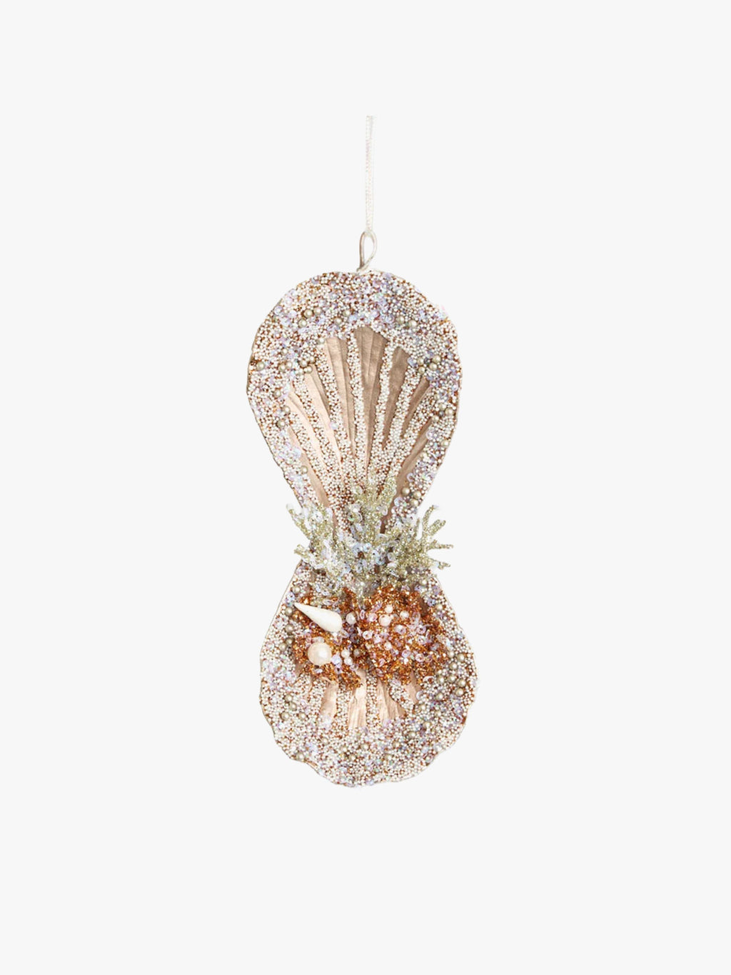 Oyster Shell Hanging Tree Decoration in Orange