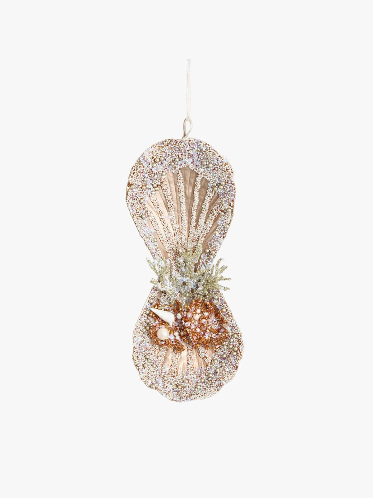 Oyster Shell Hanging Tree Decoration in Orange