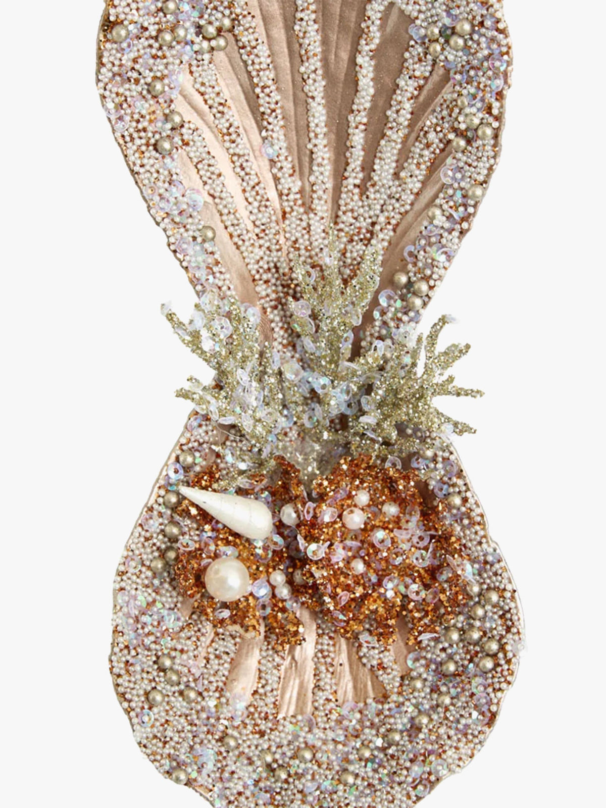 Oyster Shell Hanging Tree Decoration in Orange