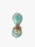 Oyster Shell Hanging Tree Decoration in Teal