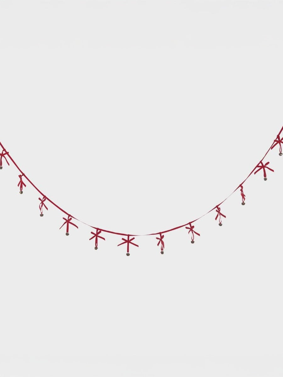 Red Velvet Ribbon and Bell Gardland