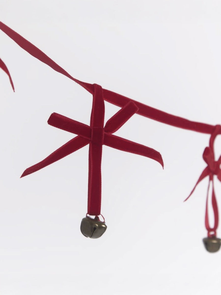 Red Velvet Ribbon and Bell Gardland