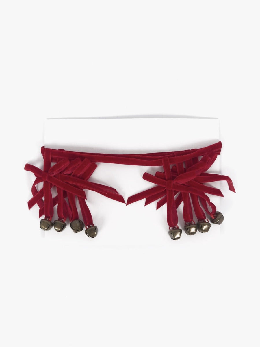 Red Velvet Ribbon and Bell Gardland