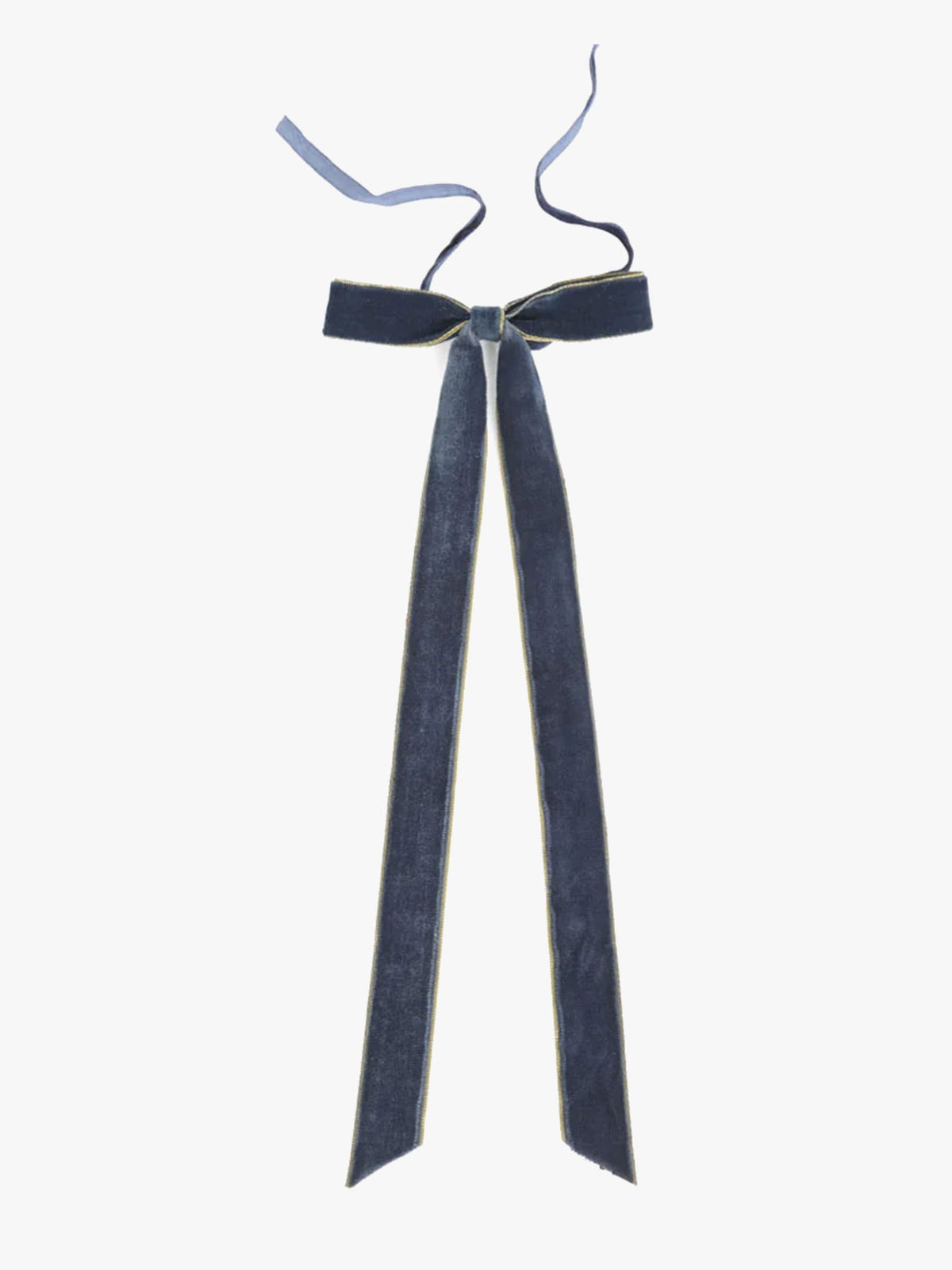Velvet Tie on Bow in Navy Blue & Gold - Set of 8
