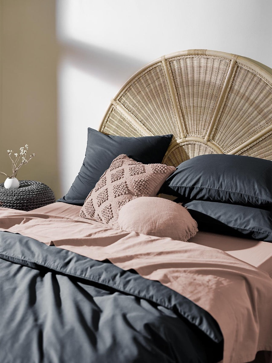 Halo Organic Cotton Quilt Cover in Steel
