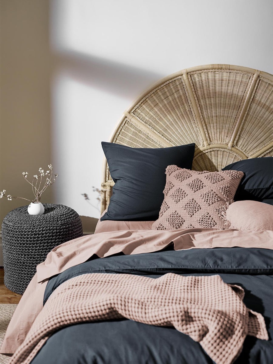 Halo Organic Cotton Quilt Cover in Steel