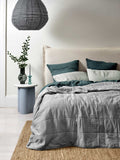 Halo Organic Coverlet in Pebble