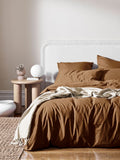 Halo Organic Cotton Quilt Cover in Nutmeg