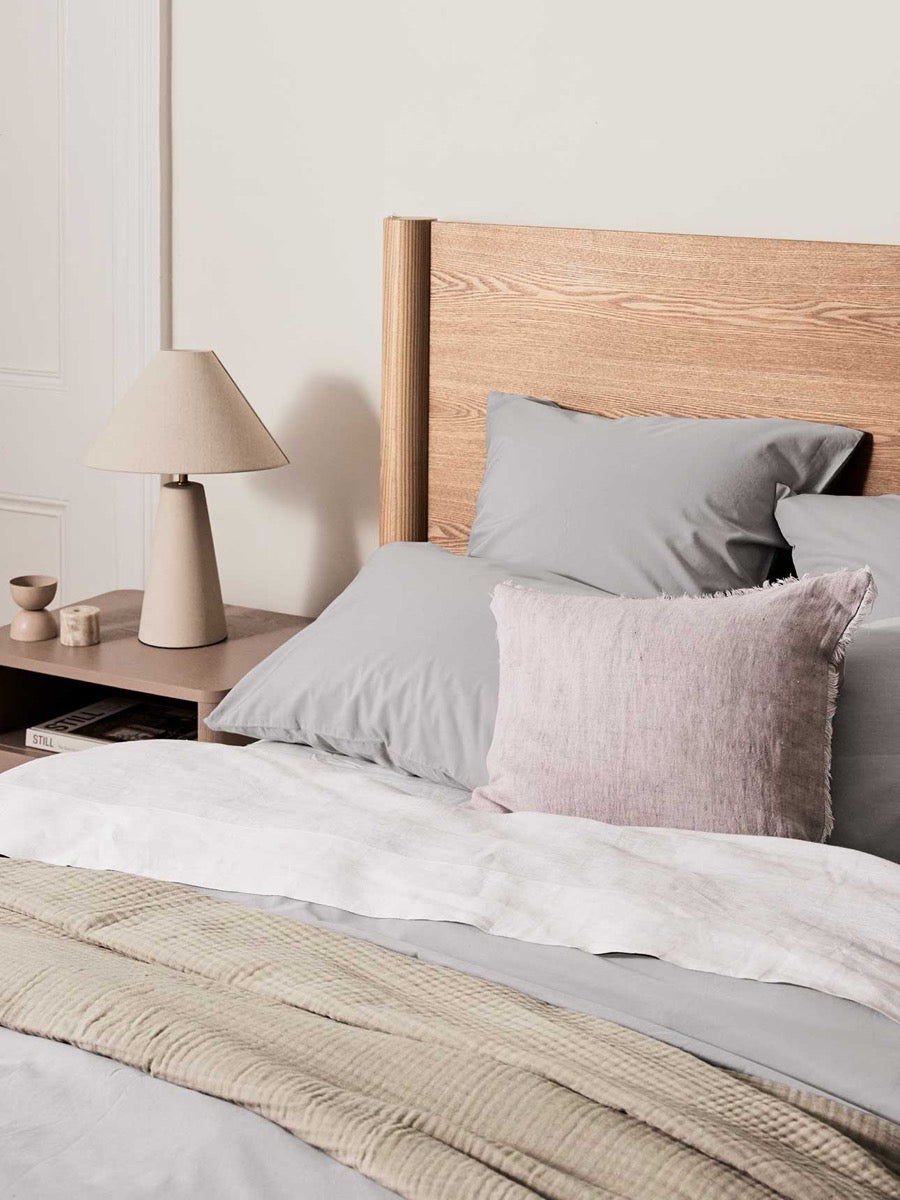 Halo Organic Cotton Quilt Cover in Pebble