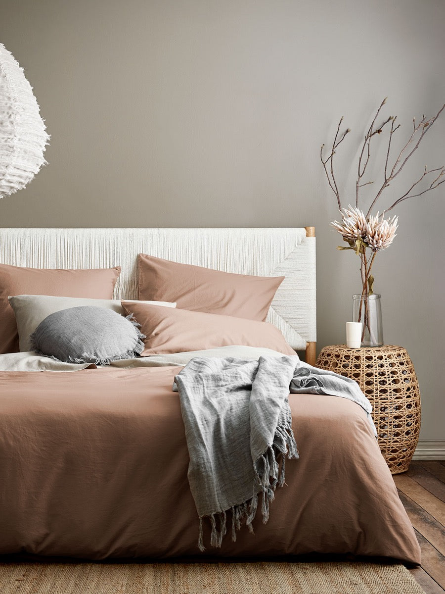 Halo Organic Cotton Quilt Cover in Rosewater