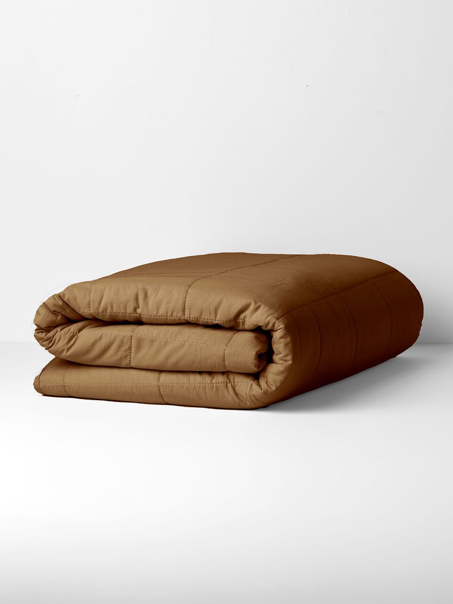 Halo Organic Coverlet in Nutmeg
