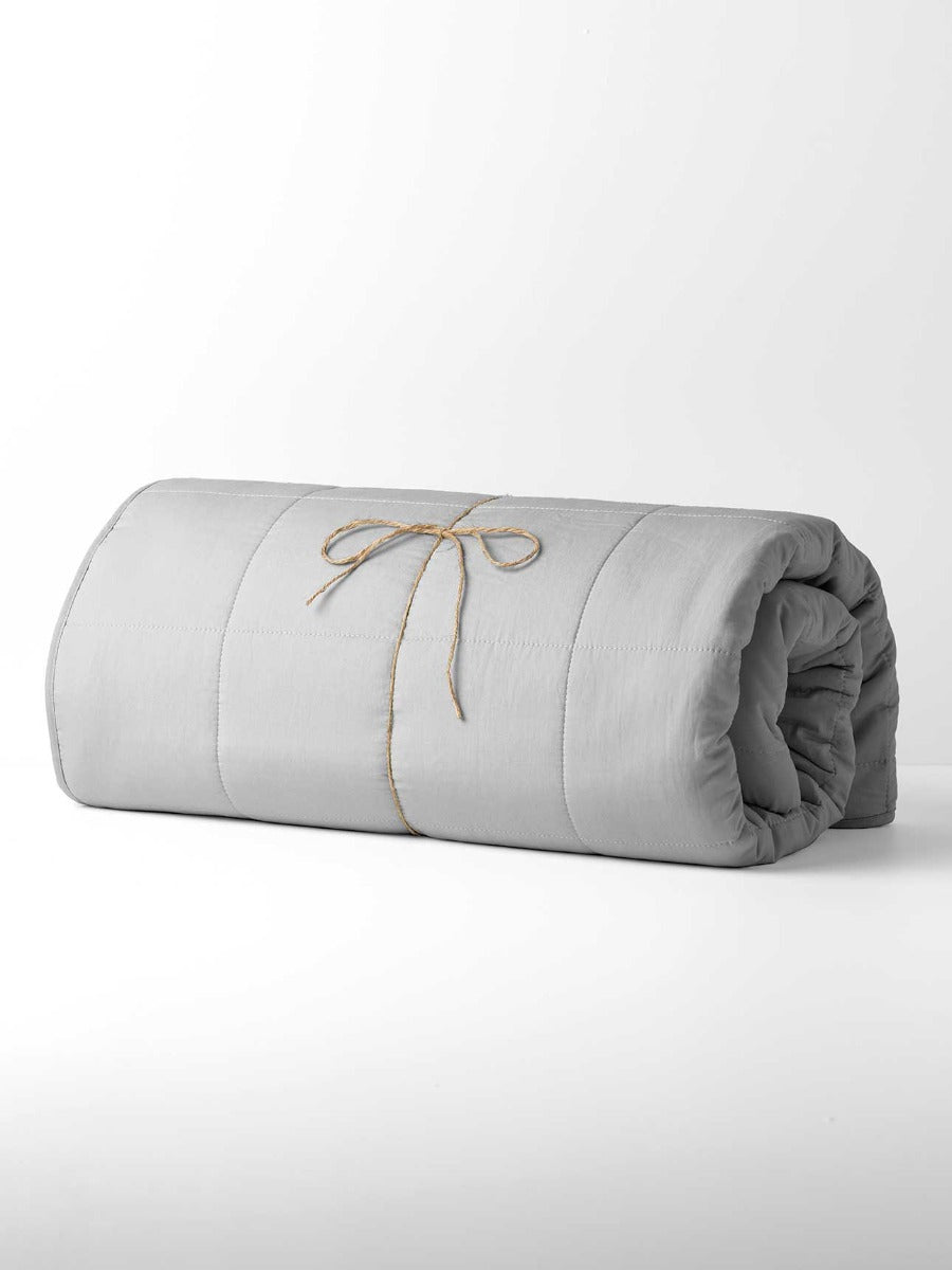 Halo Organic Coverlet in Pebble