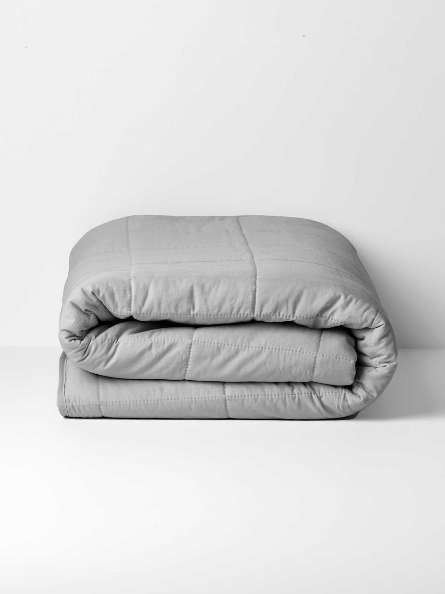 Halo Organic Coverlet in Pebble