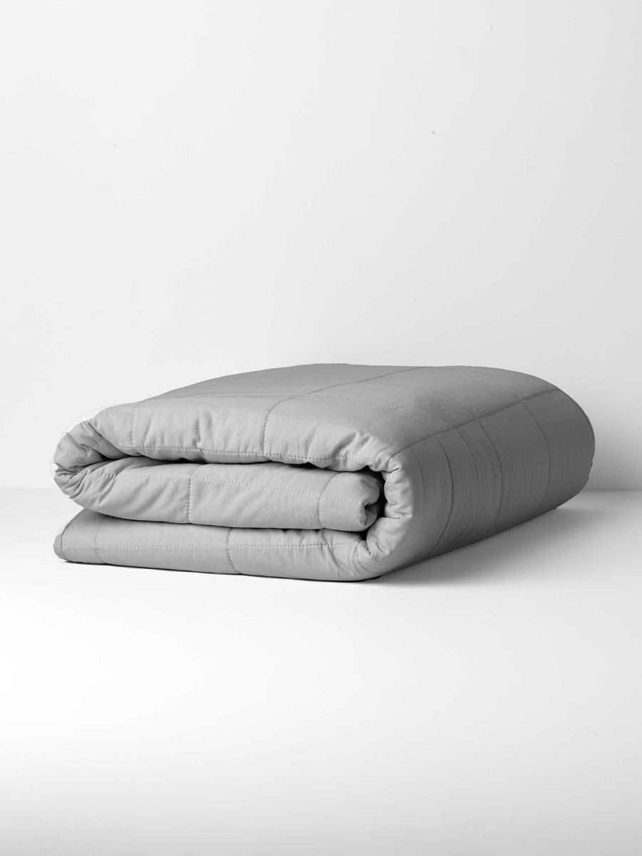 Halo Organic Coverlet in Pebble