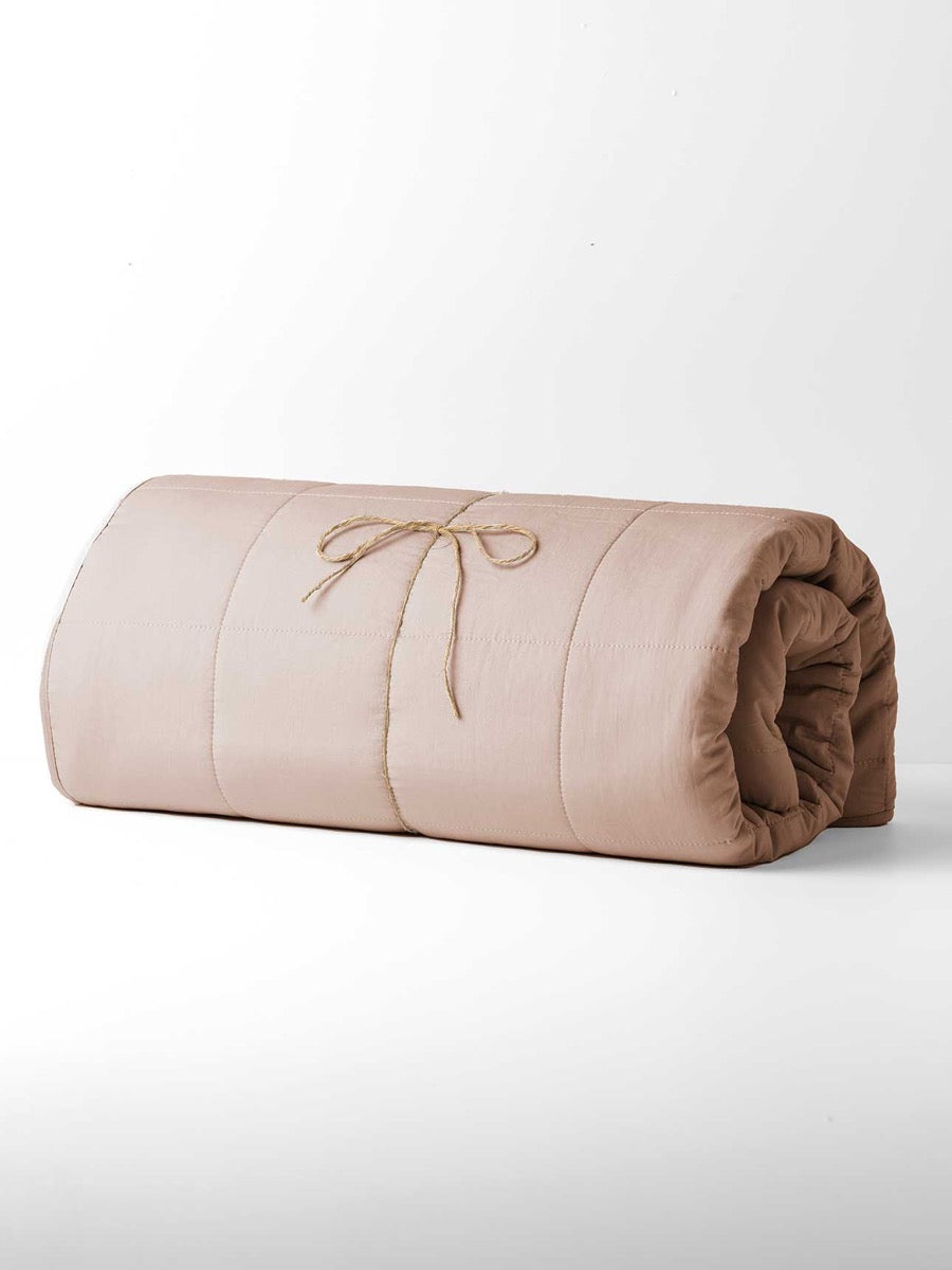 Halo Organic Coverlet in Rosewater