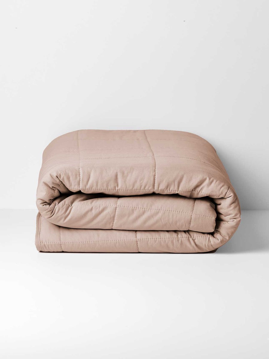 Halo Organic Coverlet in Rosewater