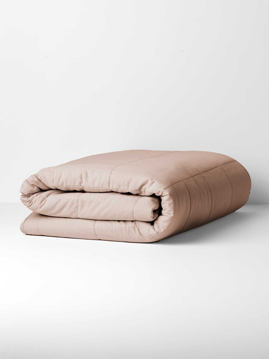 Halo Organic Coverlet in Rosewater