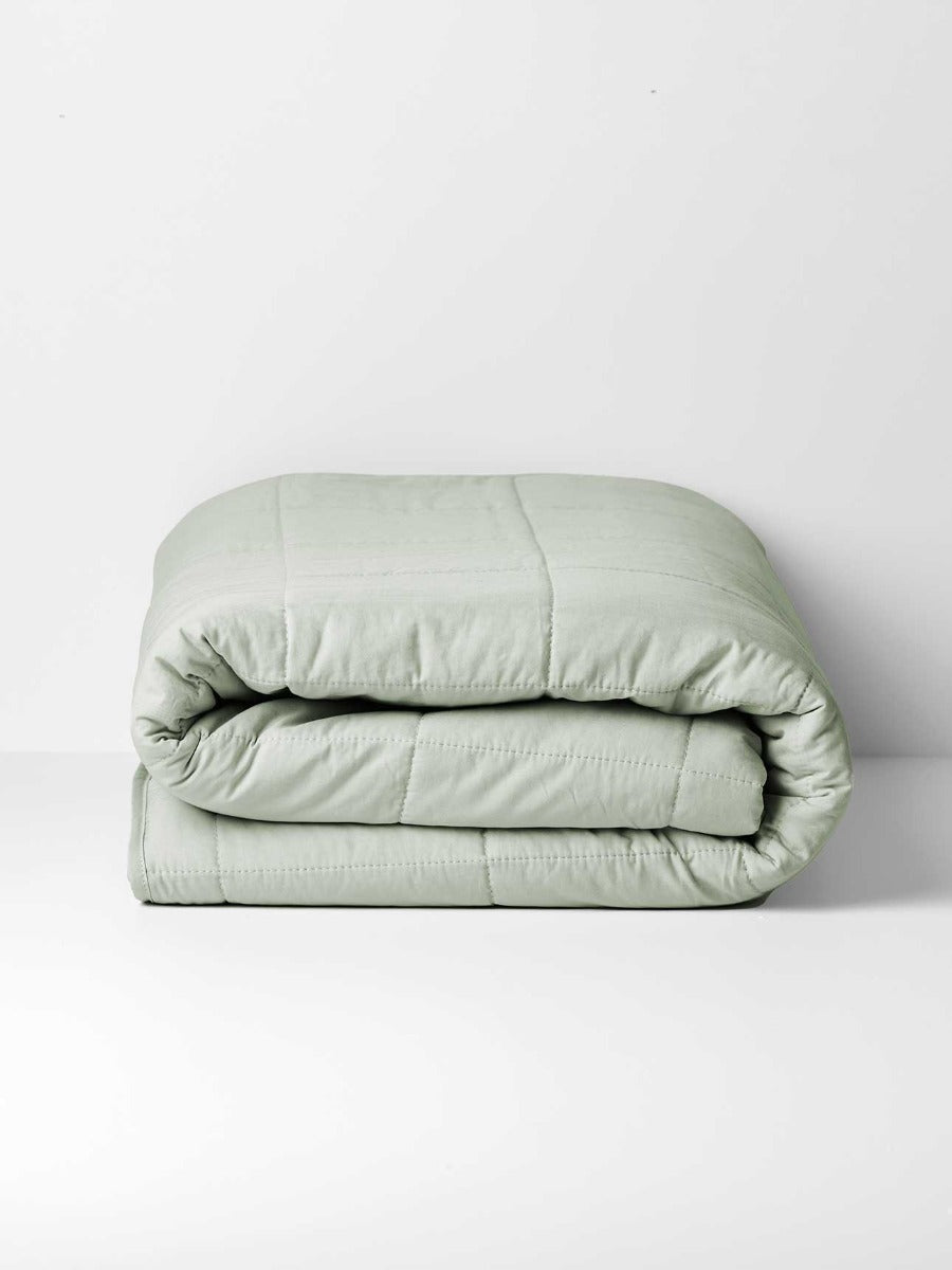 Halo Organic Coverlet in Peppermint