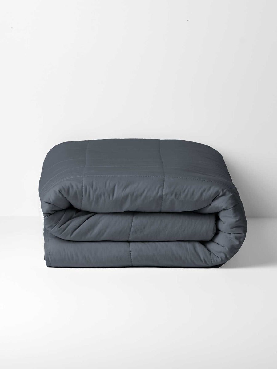 Halo Organic Coverlet in Steel