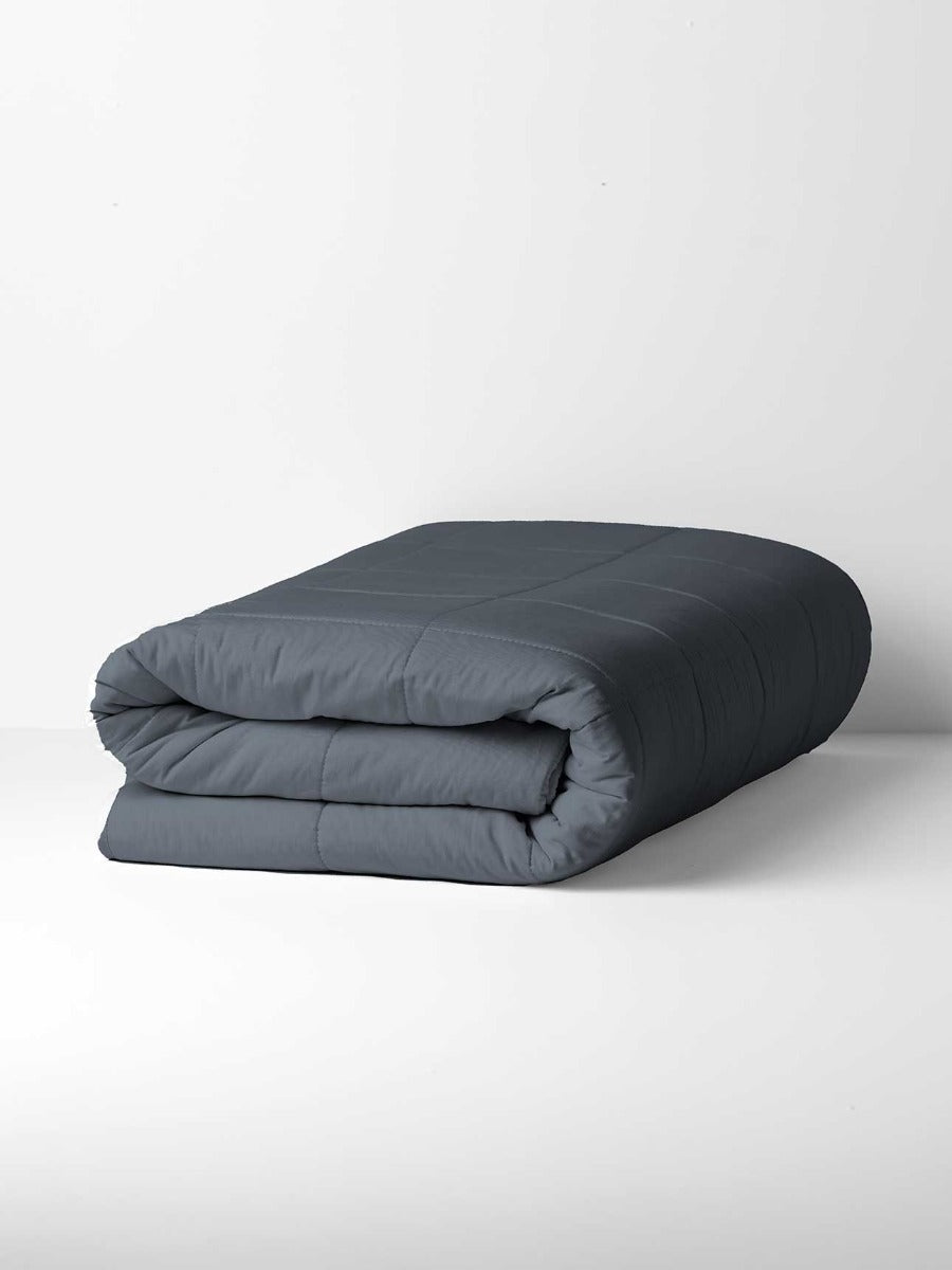 Halo Organic Coverlet in Steel