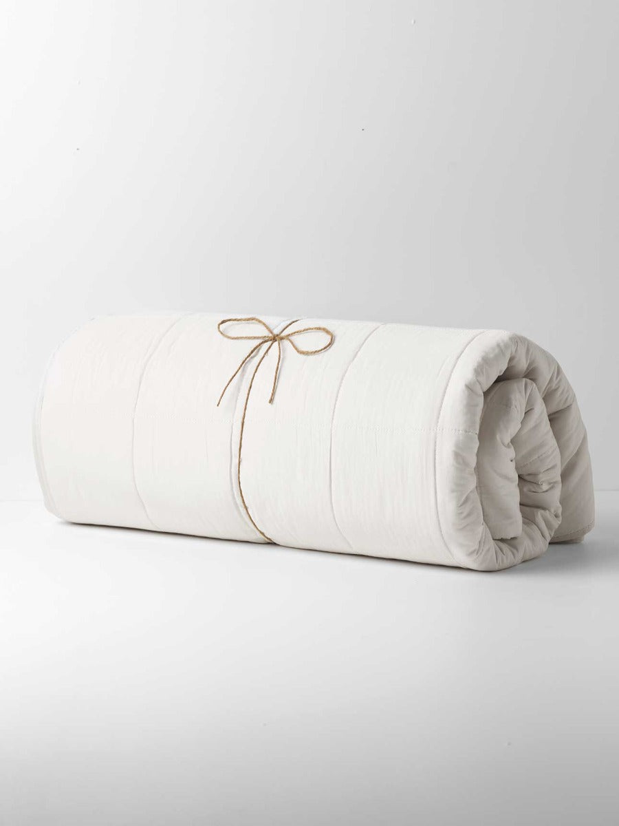 Halo Organic Coverlet in Sand