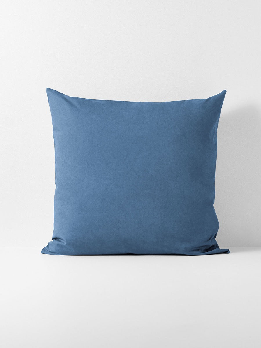 Halo Organic Cotton European Pillowcase in Bijou Blue
