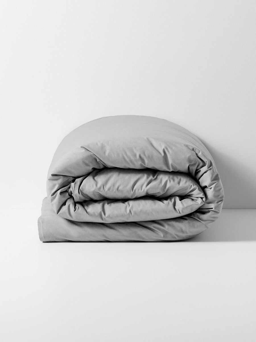 Halo Organic Cotton Quilt Cover in Pebble