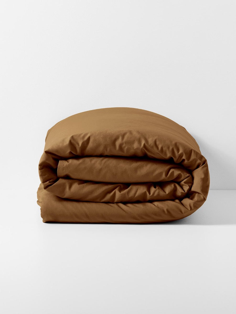 Halo Organic Cotton Quilt Cover in Nutmeg