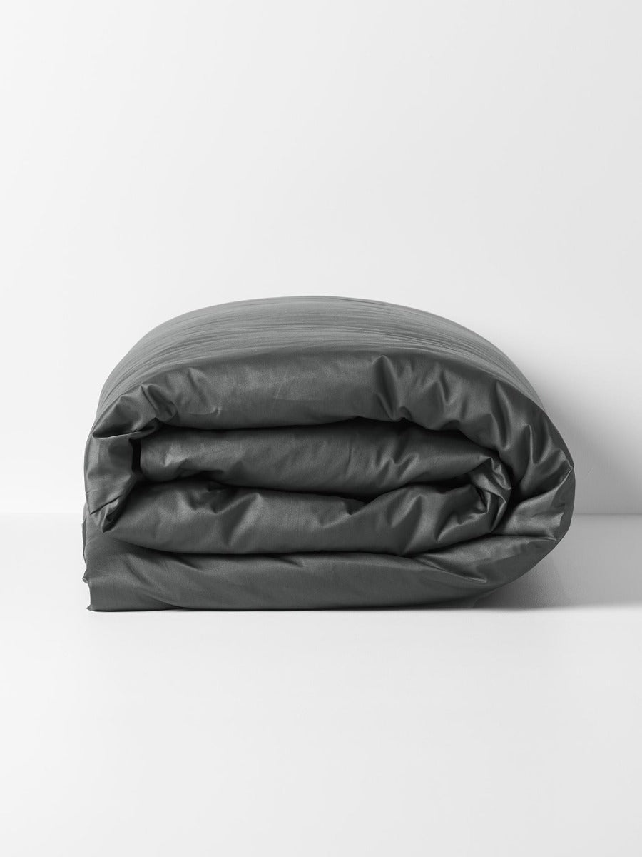 Halo Organic Cotton Quilt Cover in Shadow