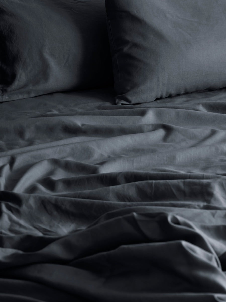 Halo Organic Cotton Sheet Set in Steel