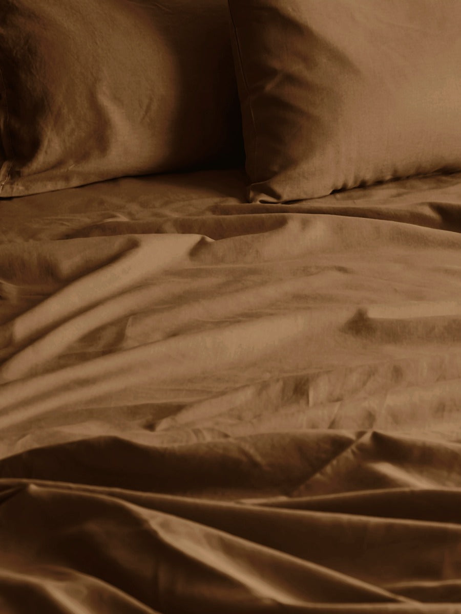 Halo Organic Cotton Sheet Set in Nutmeg