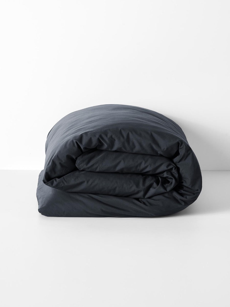 Halo Organic Cotton Quilt Cover in Steel