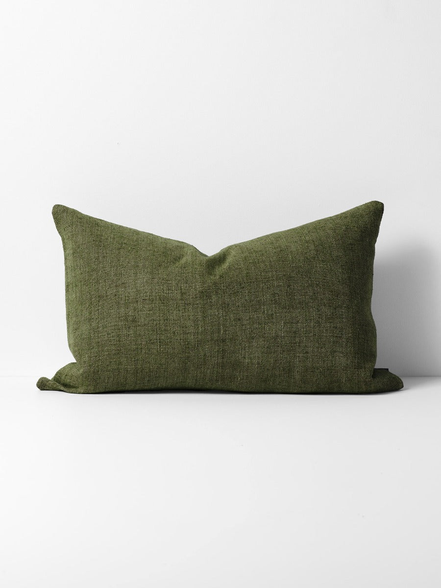 Arles Linen Rectangle Cushion in Forest
