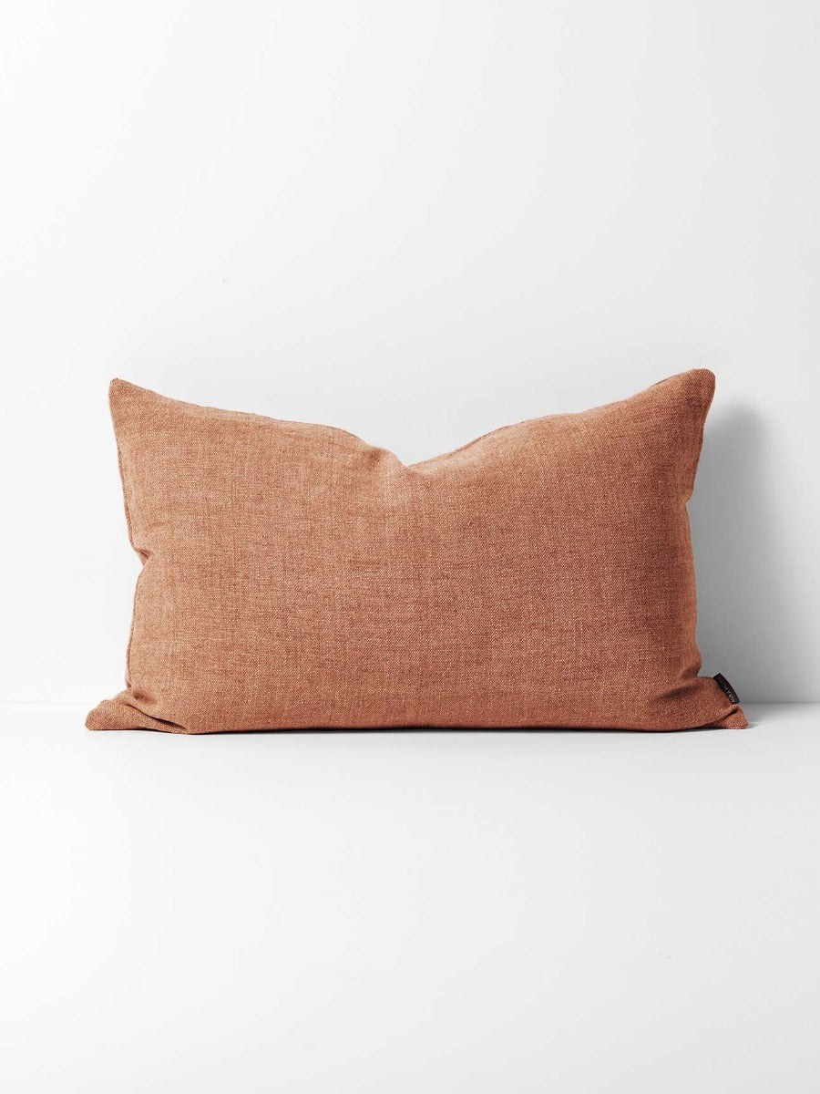 Arles Linen Rectangle Cushion in Hazelnut