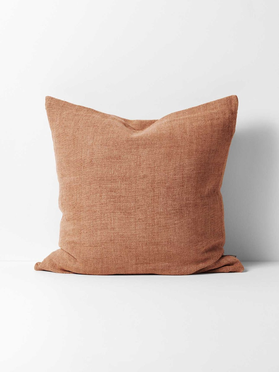 Arles Linen Square Cushion in Hazelnut