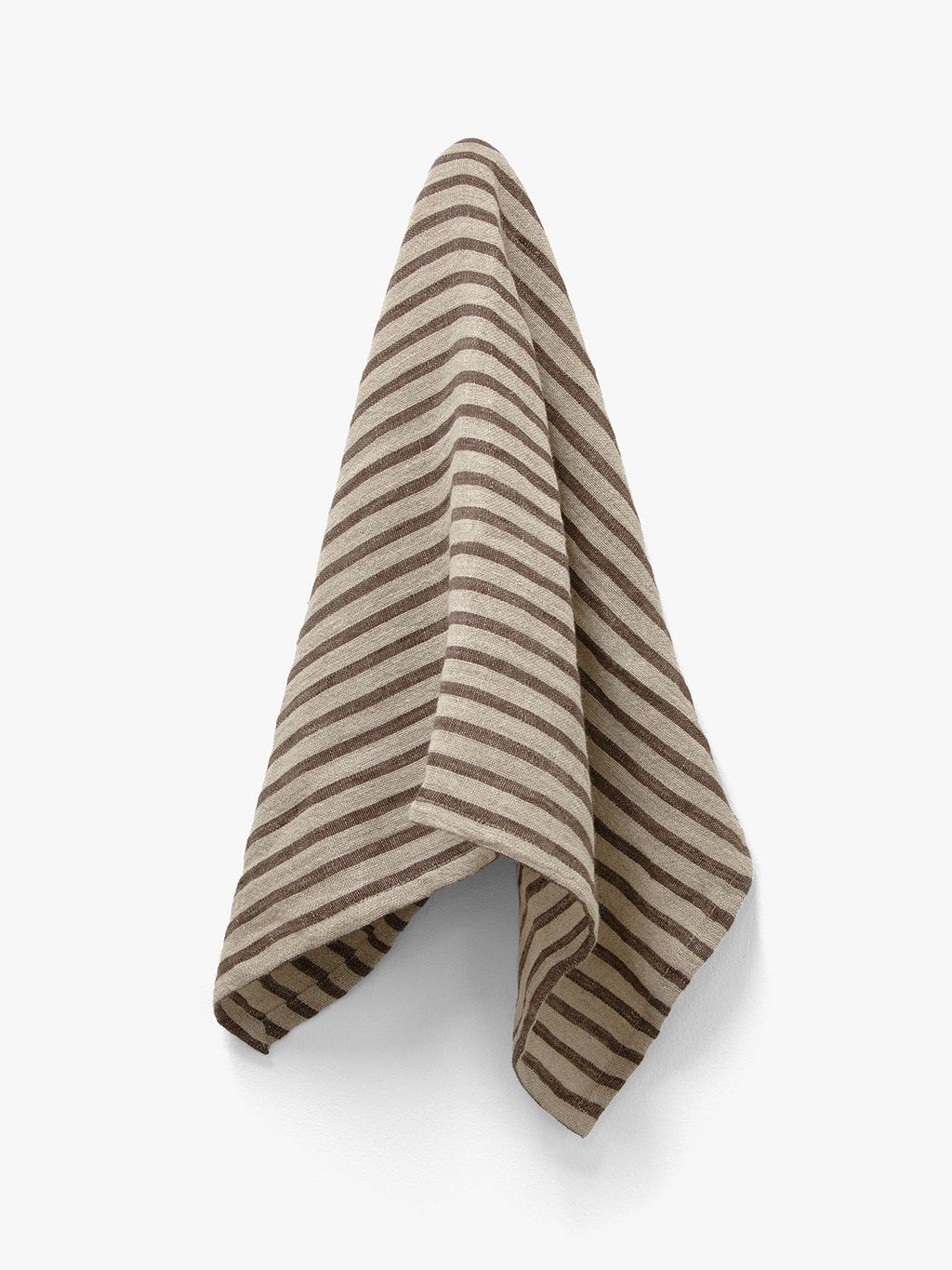 Heirloom Stripe Tea Towel in Chocolate