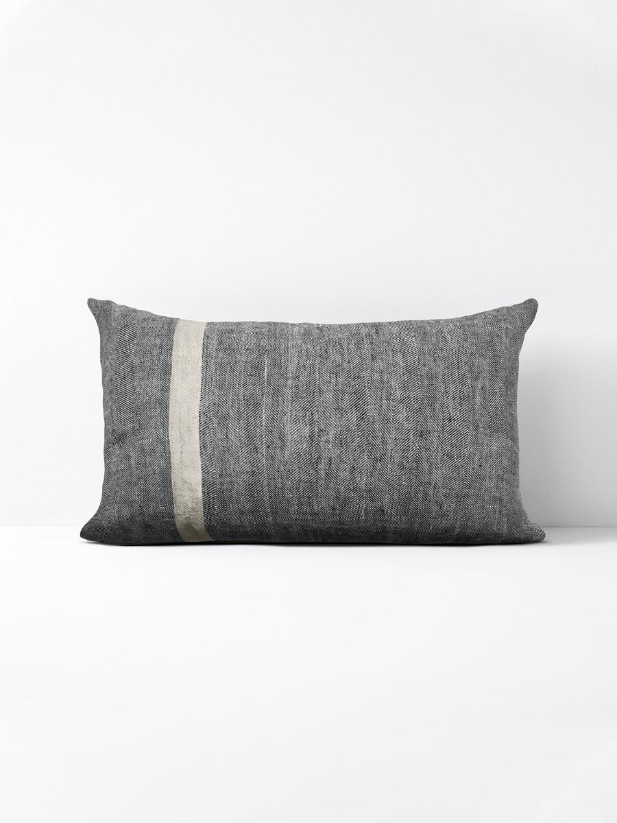 Herringbone Rectangle Cushion in Charcoal